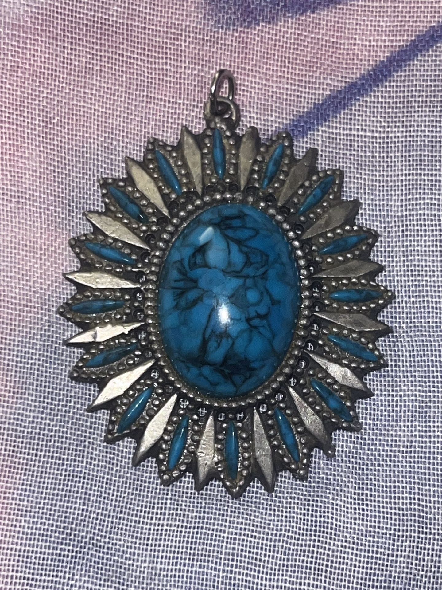 Vintage Faux Turquoise Pendant (Cinerama Cranston RI)