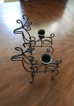 Princess House Reindeer Candle Holders Wrought Iron