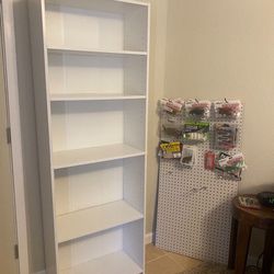 White Bookshelf With Adjustable Shelves