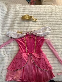 Small Sleeping Beauty Aurora Princess Costume with Crown
