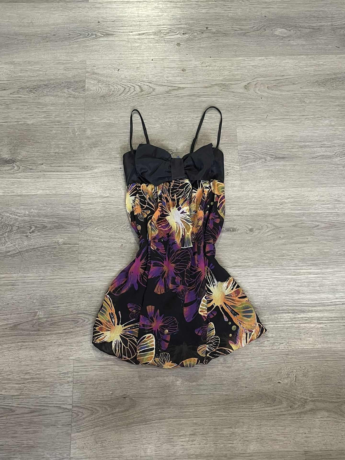 90s American Rag Women's Black Butterfly Sundress