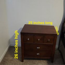 Vintage Wood Nightstand 