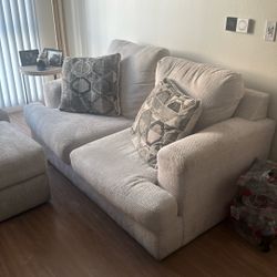 Large loveseat with a Over Size large chair and ottoman