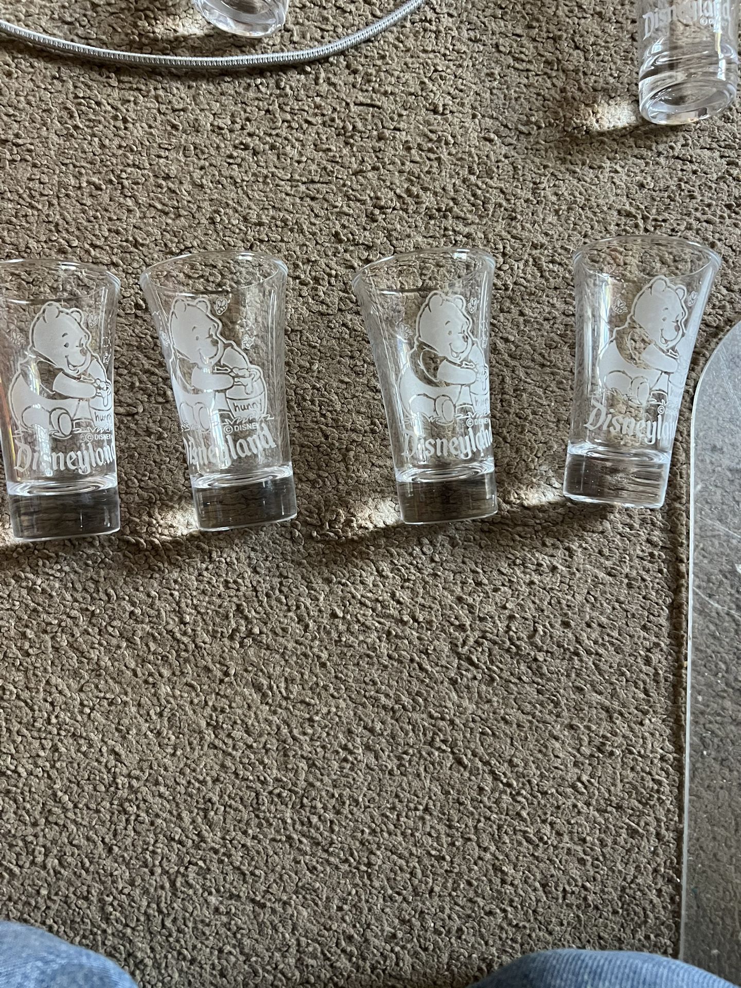Disney Glass Small Cups Winnie The Pooh