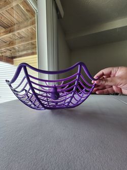 Purple Spiderweb Halloween Candy Bowl