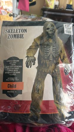 Kids Zombie Skeleton Halloween Costume ā Medium (8ā10)