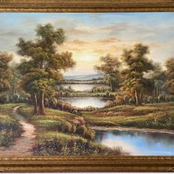 “Golden Horizon” – Framed Fine Art  (Ready to Hang)