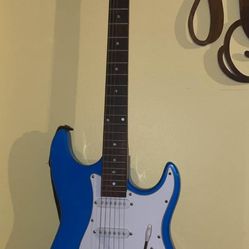 Crescent Electric Guitar- Blue Sparkle