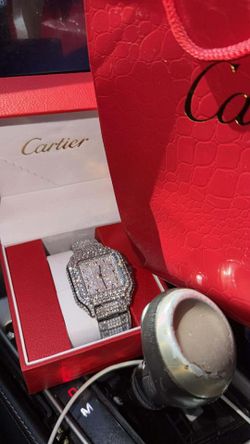 Cartier Santos diamond Watch Arabic Dial