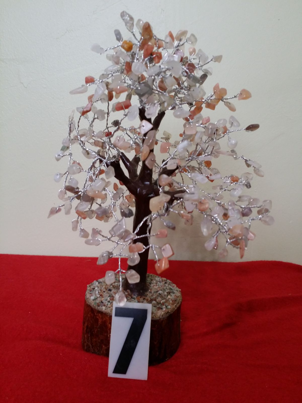 AGATE STONE TREE, CRYSTAL STONE & RED COLOR STONE.