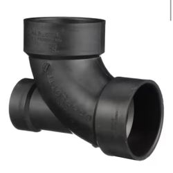 Charlotte Pipe 3 in. x 3 in. x 1-1/2 in. ABS DWV 90D Elbow with Lowheel Inlet @C5-476
