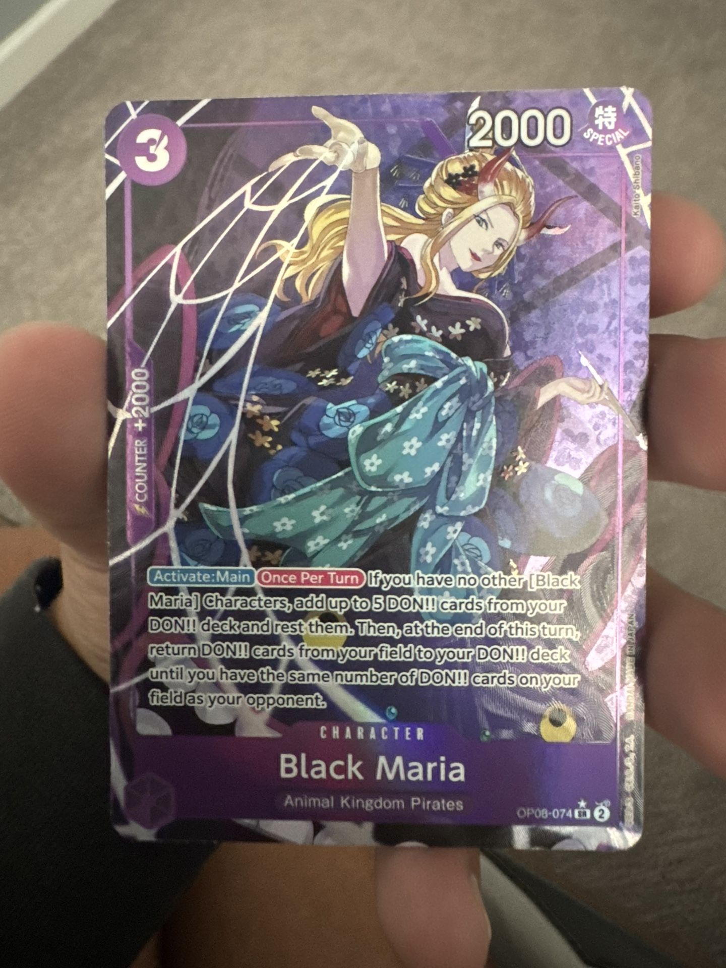 One Piece BLACK MARIA OP08-074 SR ALT ART TWO LEGENDS ENGLISH
