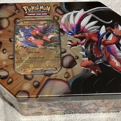 2025  POKEMON SLASHING LEGENDS TIN WITH KORAIDON EX FOIL PROMO & 5 PACKS