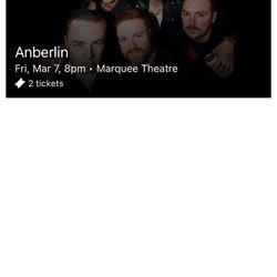 2 Anberlin Tickets - Friday March 7th