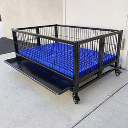 (Brand New) $95 Dog Whelping Cage 37” Kennel w/ Plastic Tray and Floor Grid 37x26x15 inches 
