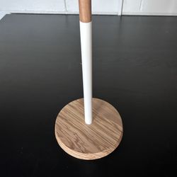 Crate & Barrel Olivewood  and Matte Paper Towel Holder