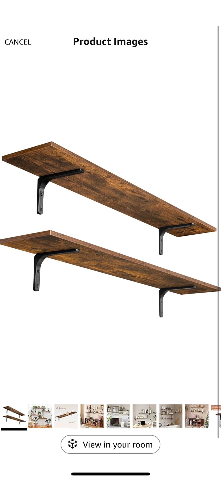 Wooden Wall Shelves Set Of 2 (47.3in)