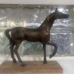 Bronze Horse Sculpture Statue Standing On Base