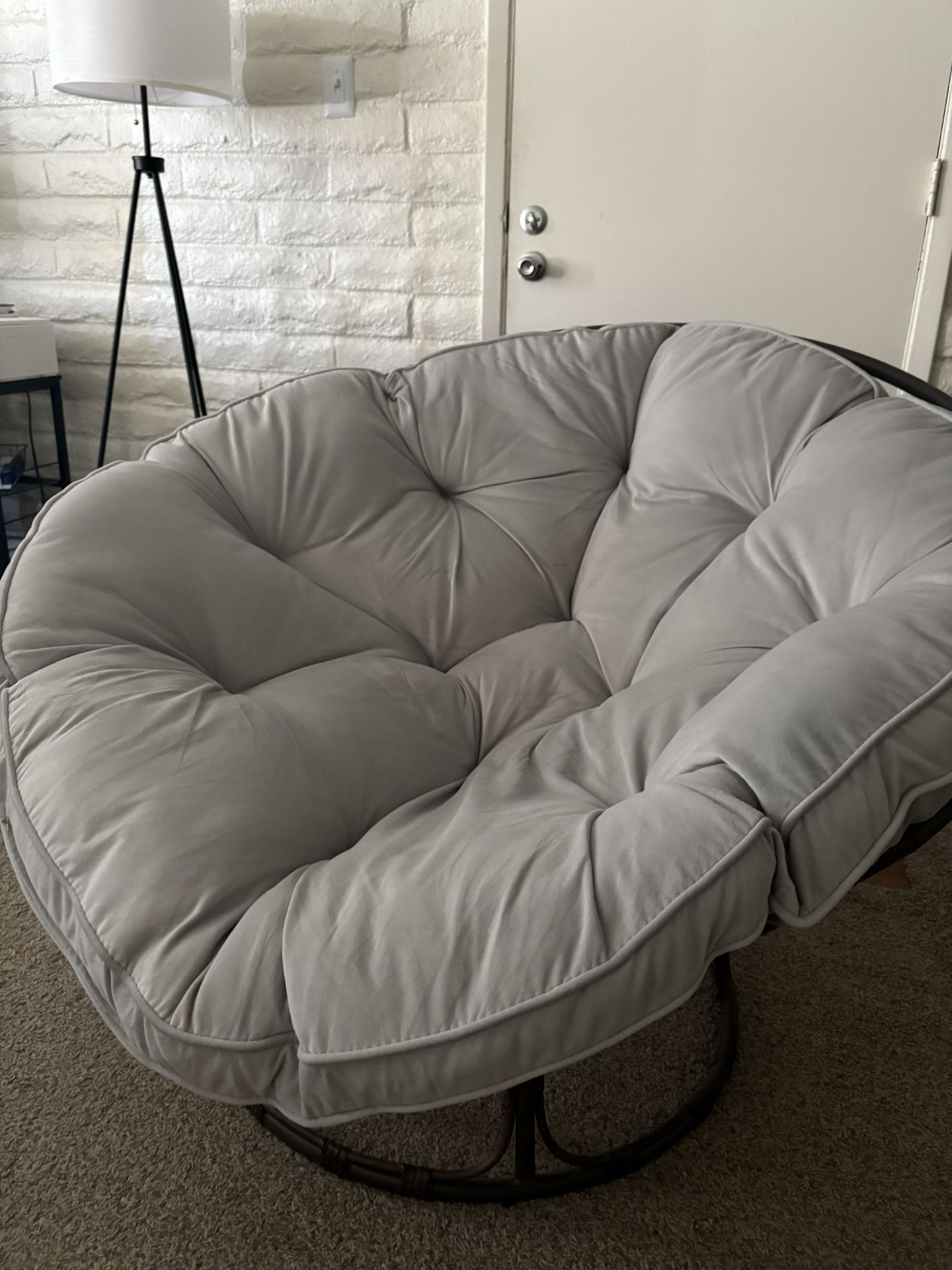 Papasan Accent Chair (Light Grey)