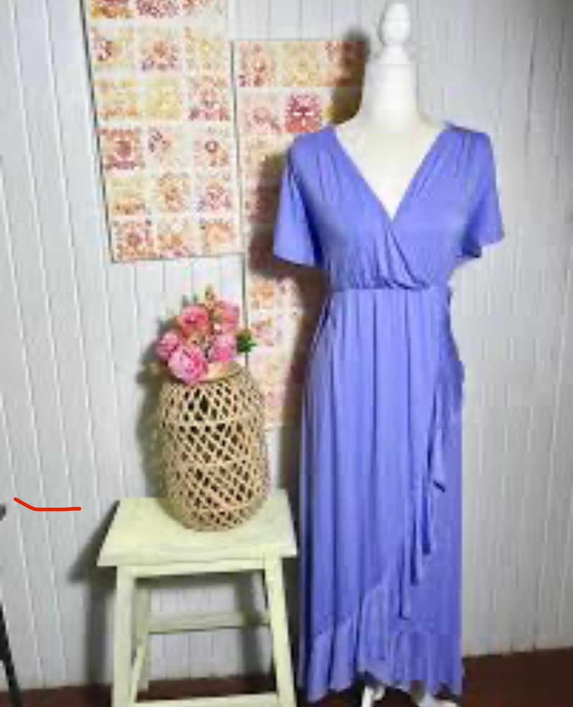 NWT  tie front midi lavender bluish dress 
