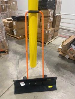 New in box.54 in. Bi-Metal Handle Metal Snow Shovel with Wheels with 30 in. Wide Blade