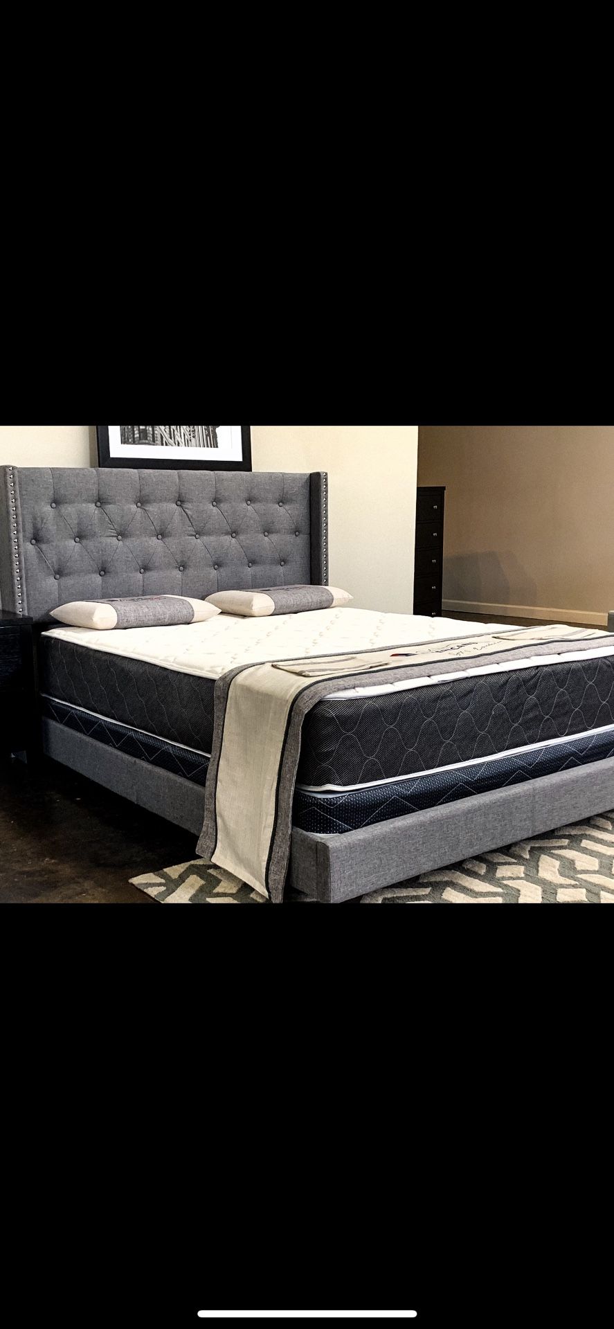 Complete Bed Frame With New Mattress Set/Full $319/Queen $349/King $399