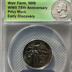 2020-W V75 25C ANACS MS67 Wier Farm NHS WWll 75th Anniversary Early Discovery