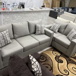 GRAY SOFA LOVESEAT SET