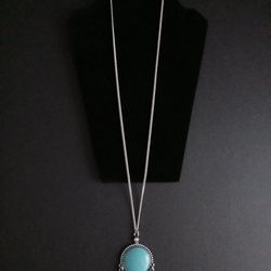 Blue Boho Chic Necklace with Earrings