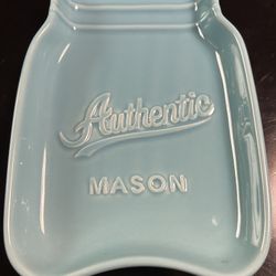 MASON Jar Shape Large Ceramic Spoon Rest 5.25” X 7.25” S