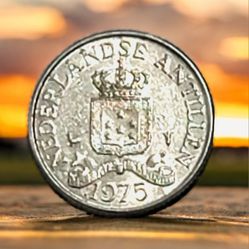 1975 Netherlands Antilles 25 Cent Coin