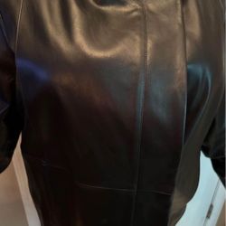 New! PRESTON & YORK Leather with Wool 3X Coat Paid $199 Retail $669