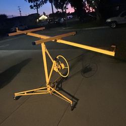 Drywall Lift Panel Hoist, 16Ft Sheetrock Jack Lift, 150 Lbs Load Capacity Drywall Lifter with Rolling Caster Wheels Construction Carrying Tool Drywall