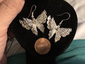Sterling Silver Earrings And Necklace NEW!