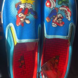 Super Mario Size 6 Slip On Shoes (Brand New)