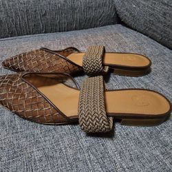 Maisie Flat Net Slide Mules Size 38.5 US 9