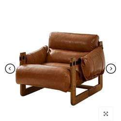 Faux leather lounge chair