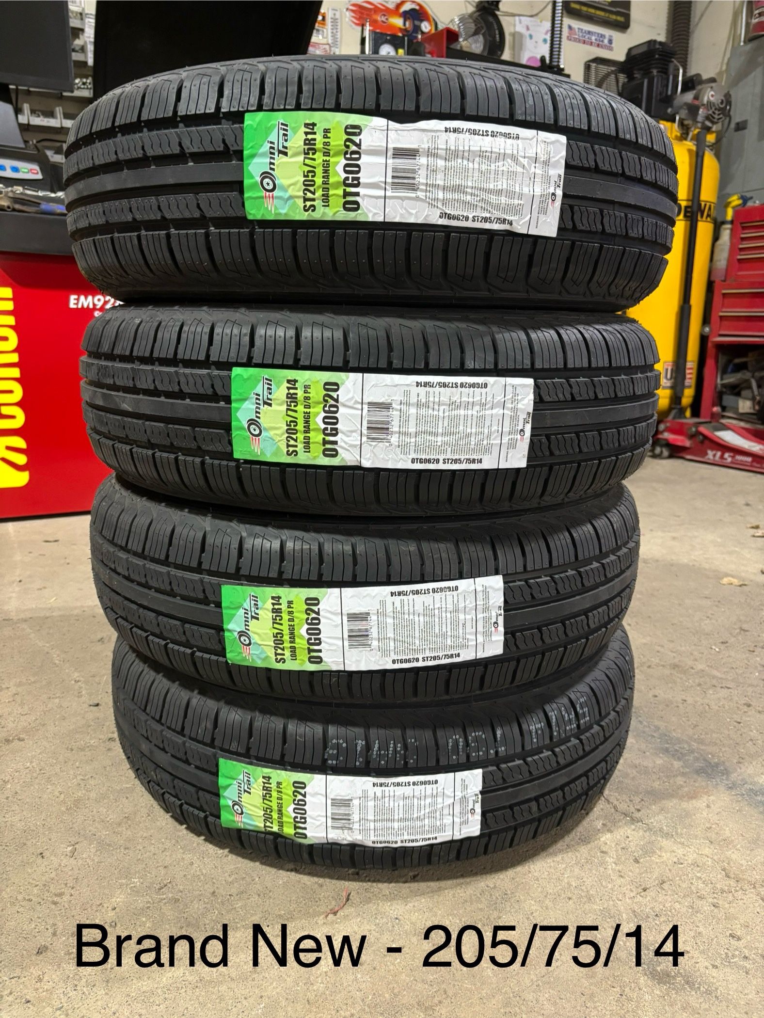 (4) - 205/75/14 Omni Trail Capability STR Trailer Tires