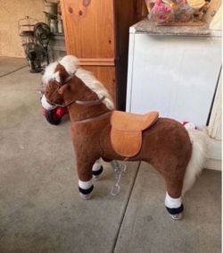 Kids Ride-On Plush Horse Toy