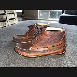 Vintage LL Bean Allagash Bison Brown Leather Chukka Boots 244479 Men's Shoes Size 11