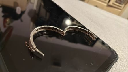 Sterling Silver Cut Out Greek Key Bangle Bracelet