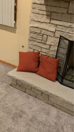 4 orange pillows used for decor ... 5 dollars each !