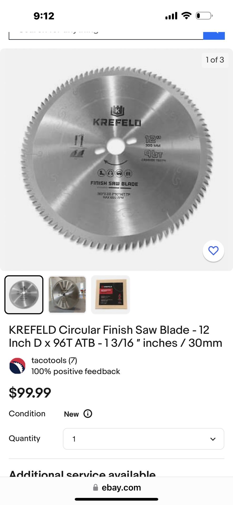 Krefeld Circular Finish Saw Blade 12” 300mm 96T