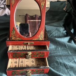 Chinese Mirror And Keepsake Box