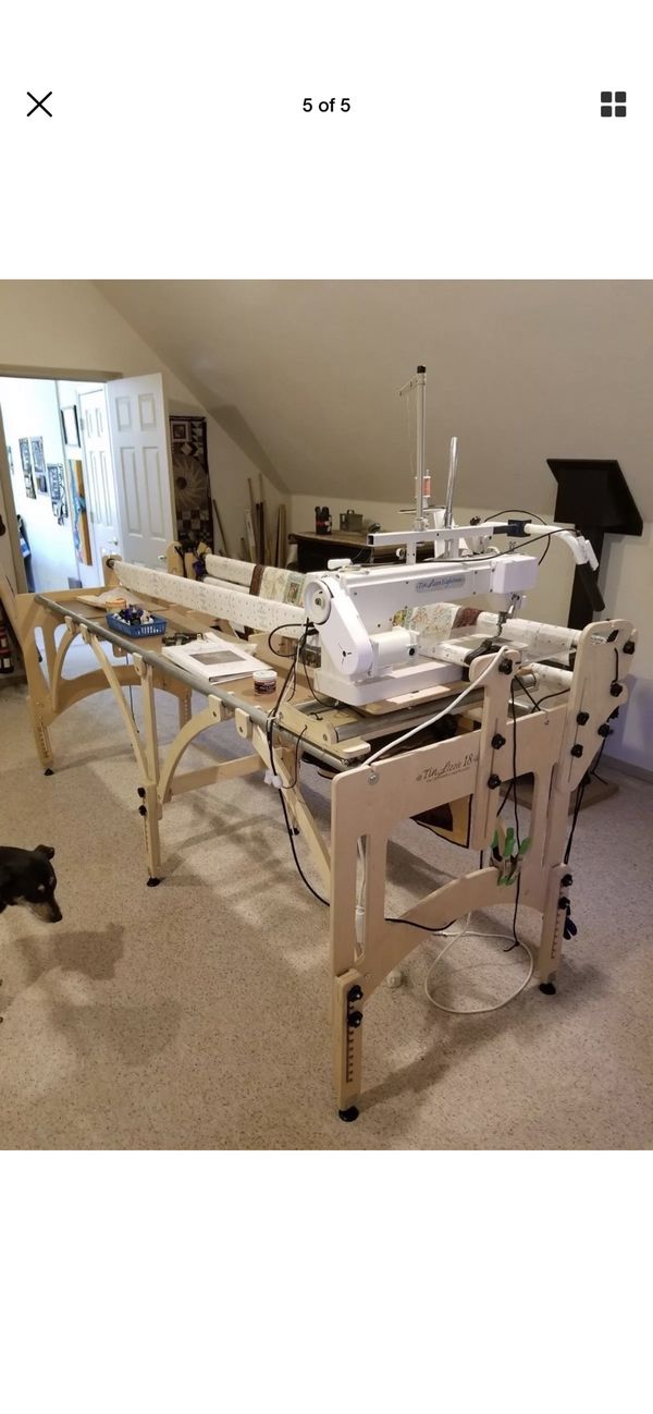 Tin Lizzie 18” long arm quilting machine and 10ft quilt frame for Sale