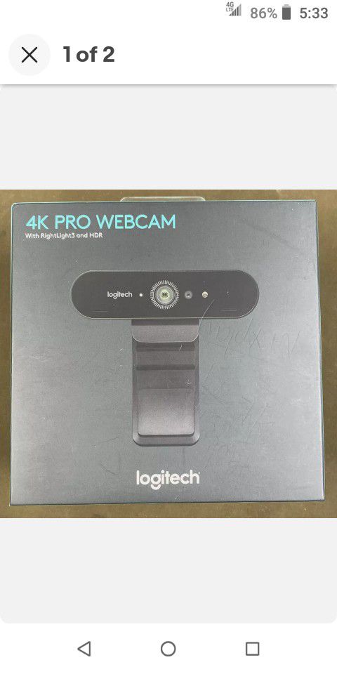 Logitech 4K Pro Webcam USB 3.0 Video Auto-Focus 5X Zoom 