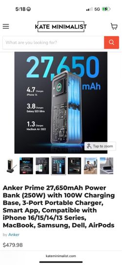 Anker Prime Power Bank, Laptop Portable Charger