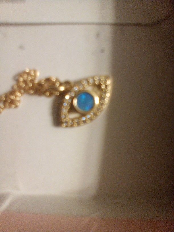 Armeni Eye Pendent On Gold Chain Neckless