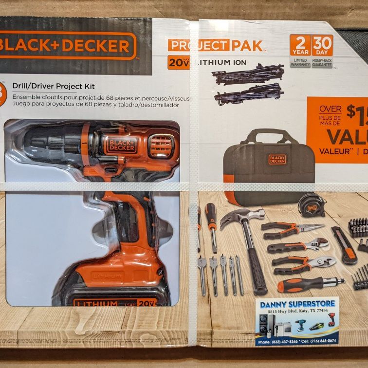 Black Decker 68pc. Drill/Driver Project Kit for Sale in Houston, TX  OfferUp