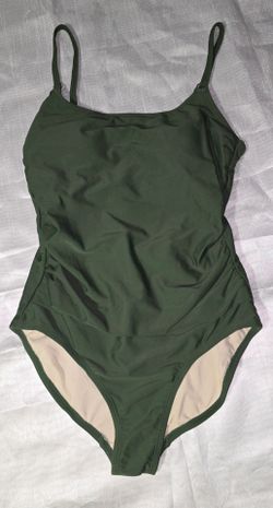 Woman's Solid Olive Green One-Piece Swimsuit